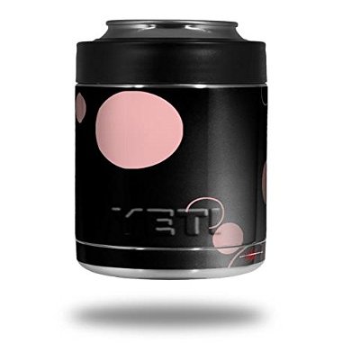 Lots of Dots Pink on Black - Decal Style Skin Wrap fits Yeti Rambler Colster and RTIC Can (Cooler NOT Included)