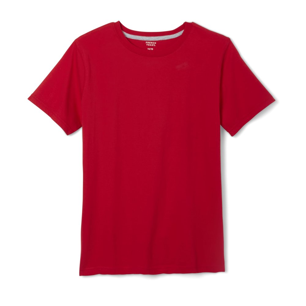 French Toast Boys' Short Sleeve Crewneck Tee,Red,7