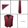 Classic Solid Suit Vest in Burgundy Size 4XL view 4