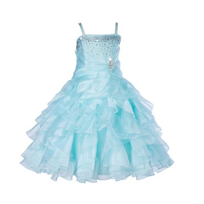 ekidsbridal Elegant Stunning Rhinestone Organza Pleated Ruffled Flower Girl Dress 164s 16