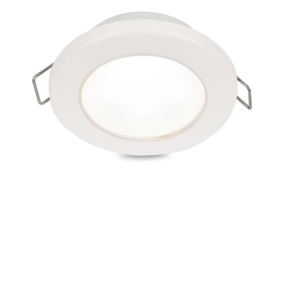 Hella Marine EuroLED 75 3" Round Spring Mount Down Light - Warm White LED - White Plastic Rim - 12V