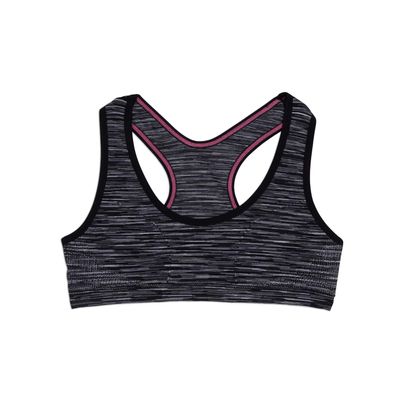 Maidenform Girl Big Girls Seamfree Sport Bra, Black/White Space Dye, Small
