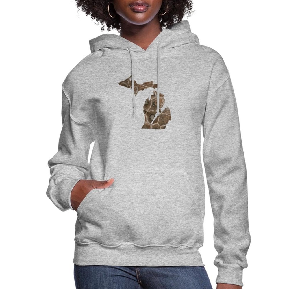 Spreadshirt Michigan Stone Petoskey Women's Hoodie, S, heather gray