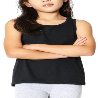 ToBeInStyle Girls' Sleeveless Tank Top with Key-Hole Detail - Black - Size 8