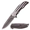 MTech USA Xtreme  Spring Assisted Folding Knife  Stonewashed Finish Fine Edge Blade w/ Dont Tread on Me Snake Etching, Two-Tone American Flag Stainless Steel Handle, EDC, Tactical  MX-A849AS view 1