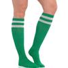 Amscan 395892.03 Green Knee High Socks with White Stripes, 19" view 1