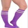 Purple Striped Knee Socks - One Size Fits Most (1 Pair) - Perfect for Everyday Wear or Sports Activities view 3
