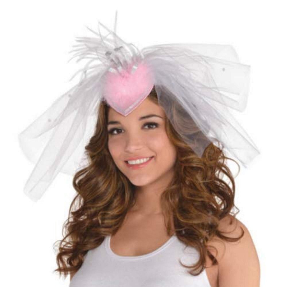 Amscan Bride Heart Veil Fascinator, Multicolor