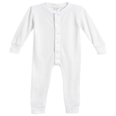City Threads Little Boys and Girls' Union Suit Thermal Underwear Set Long John Onesie Footie Perfect for Sensitive Skin and Sensory Friendly SPD, White, 3T