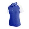 Monterey Club Women's Rose Emboss Contrast Polo Shirt #2446 (Kalvin Blue/White, Medium) view 1