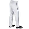 CHAMPRO Boys Triple Crown Open Bottom Piped Youth Baseball Uniform Pants, White/Navy, X-Large US view 3