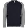 Awdis Mens Two Tone Cotton Rich Baseball Sweatshirt (L) (Oxford Navy/Heather Grey) view 1
