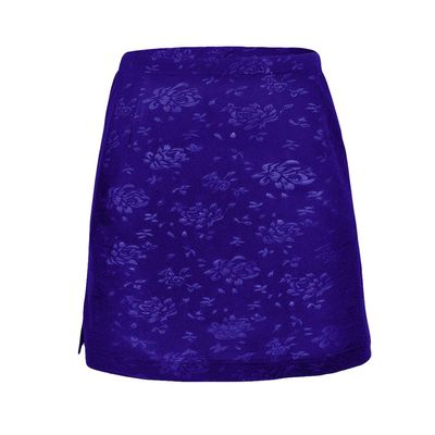 Monterey Club Women's Rosy Emboss Texture Knit Skirt #2914 (Kalvin Blue, Small)