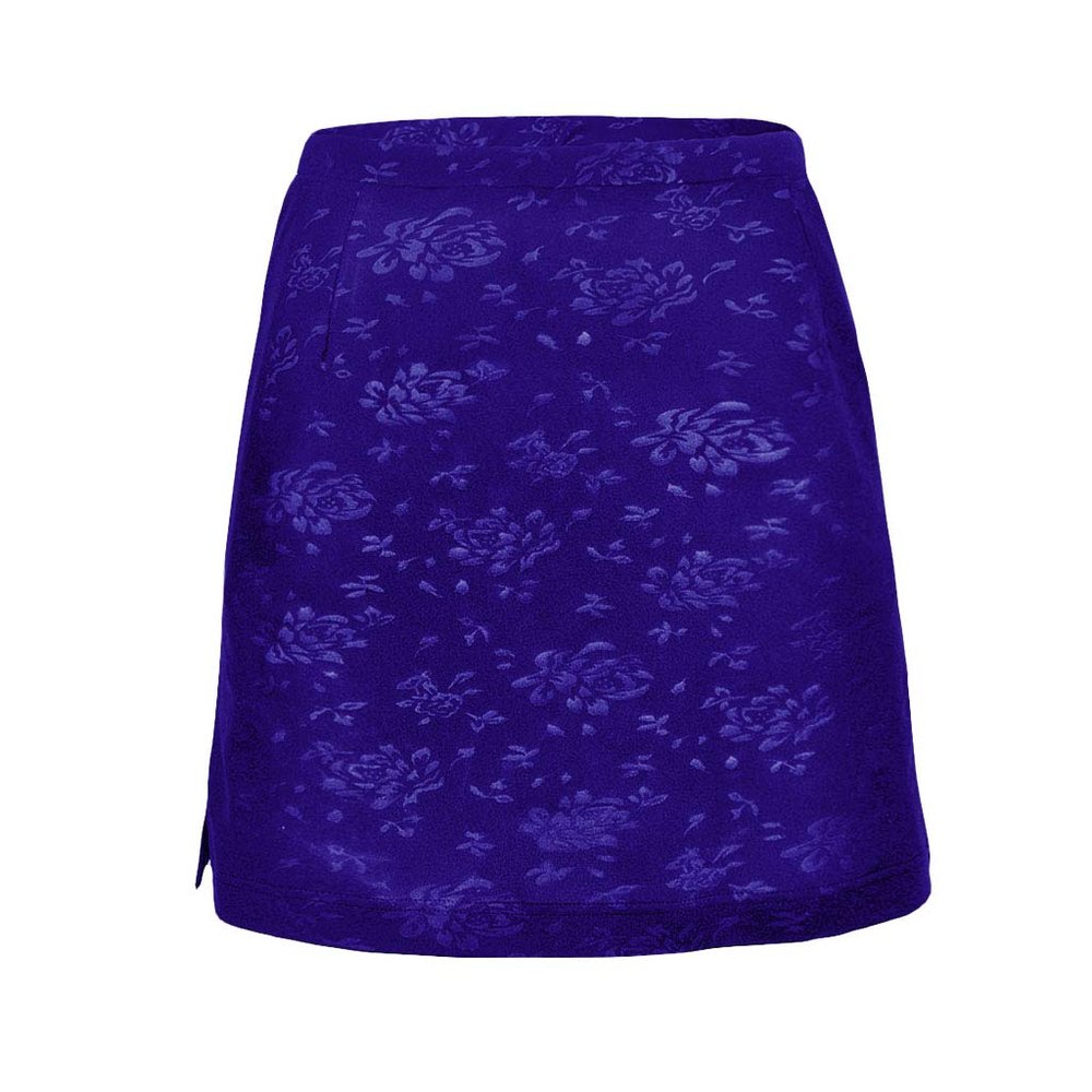 Monterey Club Women's Rosy Emboss Texture Knit Skirt #2914 (Kalvin Blue, X-Large)