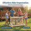 9-Place Bike Log Rack, Outdoor Bike Stand, Freestanding Bicycle Storage Racks, Standing Rack for Bikes, Standard Bicycle Parking Floor Stand Racks, Fat Tire Bikes for Men - Unfinished view 4