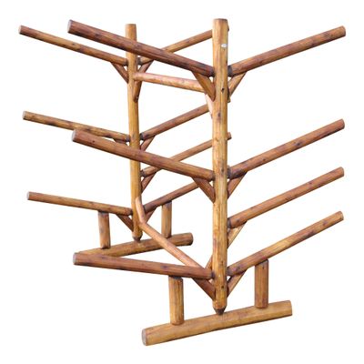 5 Kayaks/Canoes + 2 SUP Log Rack, Double-Sided Freestanding Outdoor Kayak Storage Rack, Canoe Stand, SUP Paddle Board Storages, Heavy Duty Storage for Watercrafts, Stand Up Kayaks - Unfinished