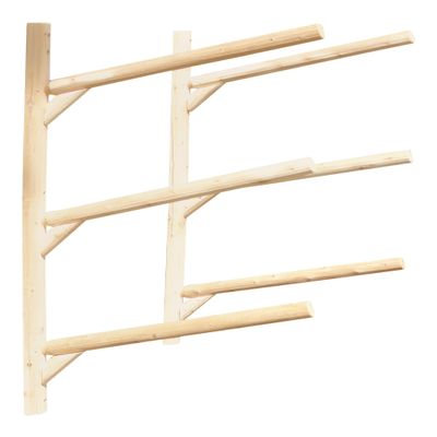 3-Place Wall-Mount Log Kayak Storage Rack, Paddle Board Wall Mount, Canoe Garage Storage Racks, Surfboard Wall Storage, Surf Racks, Kayak Wall Storage - Natural