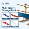 3-Place One-Sided Log Kayak Rack / Canoe Racks, Freestanding Canoe Stand for Garage, Outdoor & Indoor Surfboard Storage Racks or SUP Storage Stands, Kayaks - Natural view 4