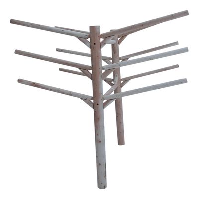 6-Place Buried-In-Ground Kayak Log Rack, Kayak Racks for Outdoor Storage, Paddle Board Rack, Surfboard Racks, Standing SUP Paddle Holder, Surfboard Stand, SUP Surf Storage - Natural
