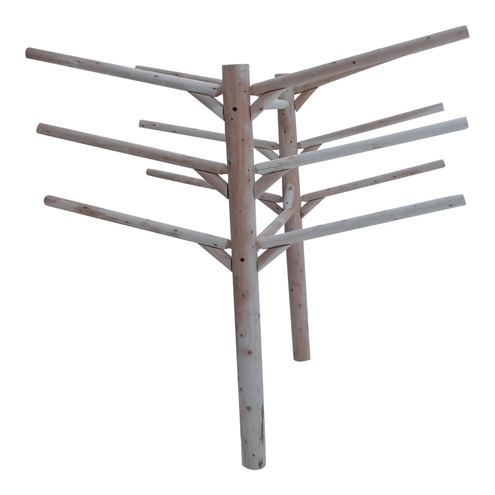 6-Place Buried-In-Ground Kayak Log Rack, Kayak Racks for Outdoor Storage, Paddle Board Rack, Surfboard Racks, Standing SUP Paddle Holder, Surfboard Stand, SUP Surf Storage - Natural