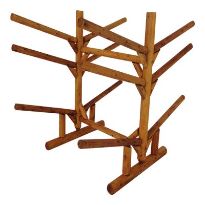 Log Kayak Rack 6-Place Low 4 Kayaks + 2 SUP/Surfboard Log Racks, Heavy Duty Canoe Paddle Outdoor Storage Racks, Surfboard Rack for Garage, SUP Storage, Kayak Stand - Natural