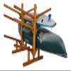 Log Kayak Rack 6-Place Low 4 Kayaks + 2 SUP/Surfboard Log Racks, Heavy Duty Canoe Paddle Outdoor Storage Racks, Surfboard Rack for Garage, SUP Storage, Kayak Stand - Natural view 3