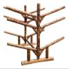 Log Kayak Rack 6-Place Low 4 Kayaks + 2 SUP/Surfboard Log Racks, Heavy Duty Canoe Paddle Outdoor Storage Racks, Surfboard Rack for Garage, SUP Storage, Kayak Stand - Canyon Brown view 1
