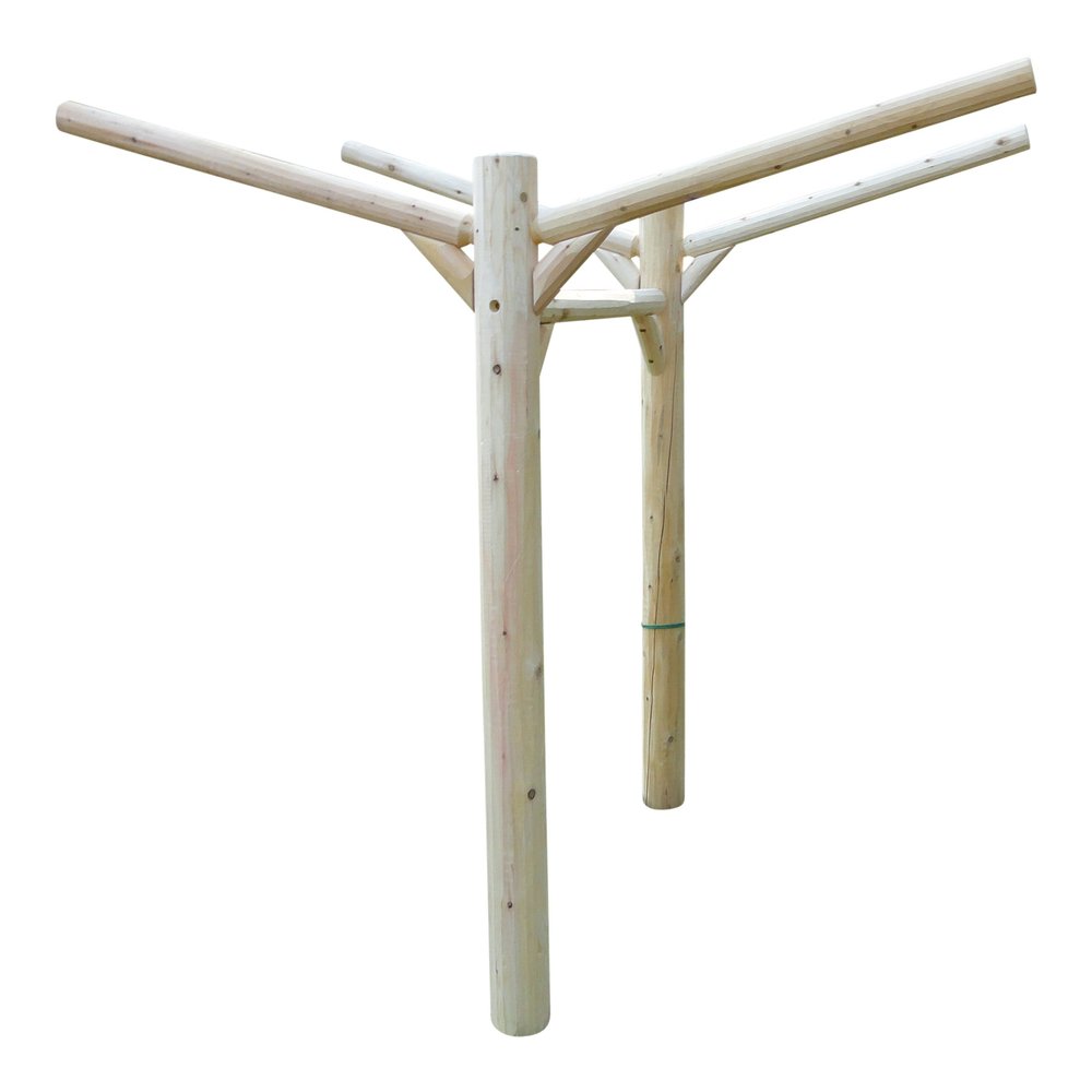 2-Place Buried-In-Ground Kayaks/Canoes/SUP Log Rack, Kayak Racks for Outdoor Storage, Surfboard Racks, Standing SUP Paddle Holder, Surfboard Stand, Outdoor Surf Storage - Natural