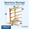 Log Kayak Rack 4-Place, One-Sided Kayak and SUP Log Racks, Surfboard Stand, Freestanding Outdoor Storage Rack, Surfboard Storage Racks, SUP Board Stand, Kayaks, Surfboards - Natural view 2