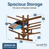 Low 6-Place Log Kayak Rack/SUP Racks, Freestanding Garage Kayak Storage Rack, Surfboard Stands, Surfboards Steady Stand, SUP Board Stand, Outdoor Storage Racks - Canyon Brown view 2