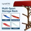 Low 6-Place Log Kayak Rack/SUP Racks, Freestanding Garage Kayak Storage Rack, Surfboard Stands, Surfboards Steady Stand, SUP Board Stand, Outdoor Storage Racks - Canyon Brown view 4