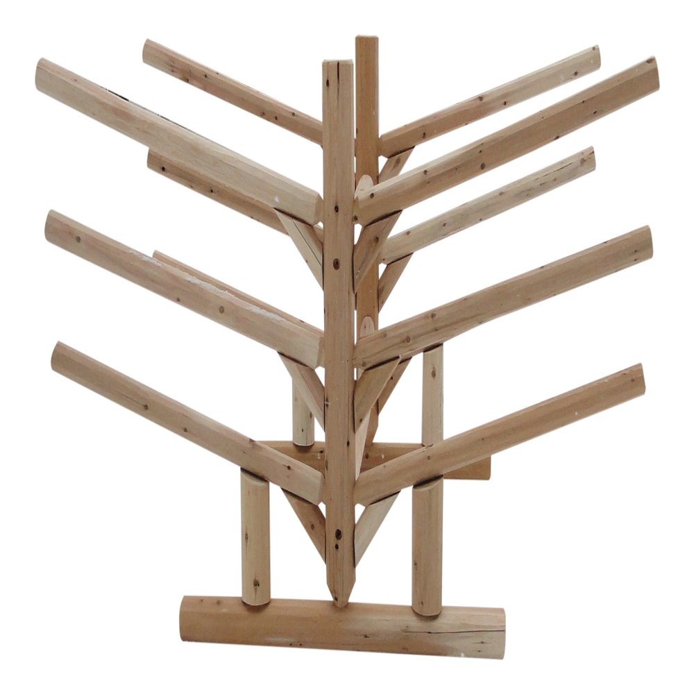 Log Kayak Rack Low 6-Place SUP and Surfboard Rack for Garage, Canoe Stand, Stand Up Paddleboard, SUP Paddle Board Holder, Sport Outdoor Storage Racks - Natural