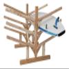 Log Kayak Rack Low 6-Place SUP and Surfboard Rack for Garage, Canoe Stand, Stand Up Paddleboard, SUP Paddle Board Holder, Sport Outdoor Storage Racks - Natural view 4