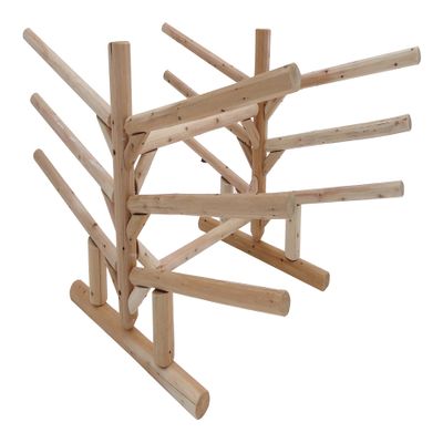 Log Kayak Rack Low 6-Place SUP and Surfboard Rack for Garage, Canoe Stand, Stand Up Paddleboard, SUP Paddle Board Holder, Sport Outdoor Storage Racks - Canyon Brown