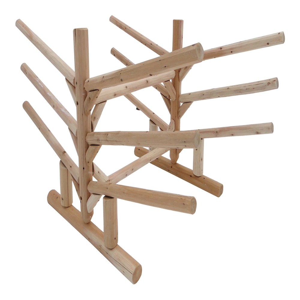 Log Kayak Rack Low 6-Place SUP and Surfboard Rack for Garage, Canoe Stand, Stand Up Paddleboard, SUP Paddle Board Holder, Sport Outdoor Storage Racks - Canyon Brown