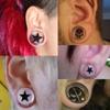 MoDTanOiz 5/8 Gauge Gauges 5/8 16mm Ear Plugs Plug Flesh Tunnels Tunnel 2g 0g 00g 0 00 1/2 Weight Men Women Ears Steel Stone Wood Earrings Silicone Black 00 gauge 5/8 16mm view 2