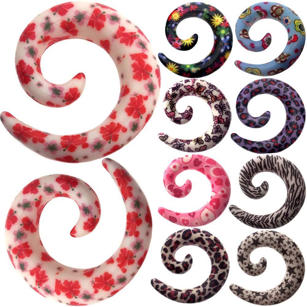0 gauges 0g spiral ear plugs tunnels plugs silicone tunnels men women double flare single flare 0g 8mm