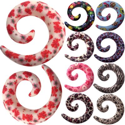 0 gauges 0g Spiral Ear Plugs Tunnels Plugs Silicone Tunnels Men Women Double Flare Single Flare 0g 8mm