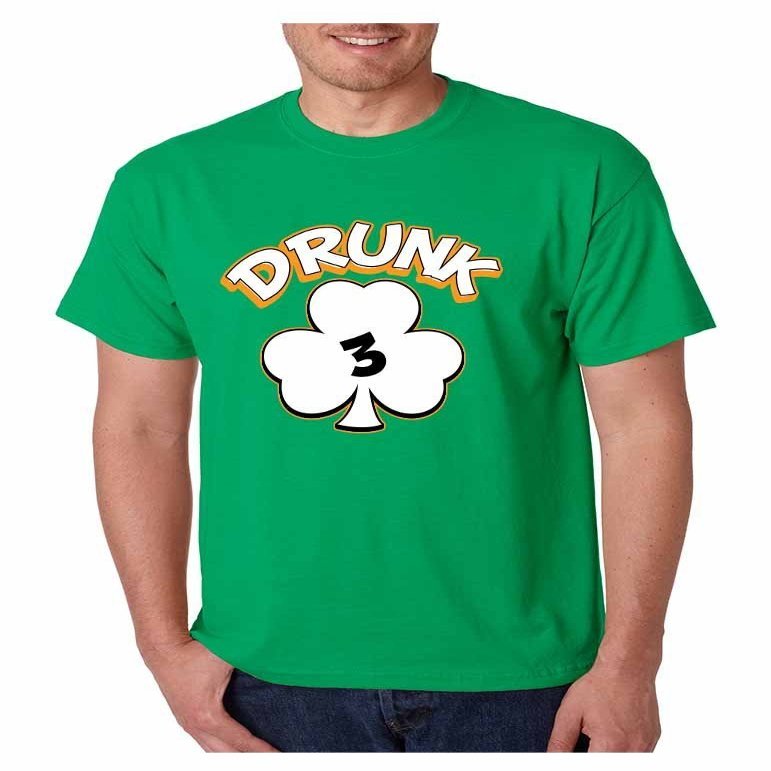 ALLNTRENDS Men's T Shirt Drunk 1-6 St Patrick's Day Shamrock Drunk (L, Drunk 3)