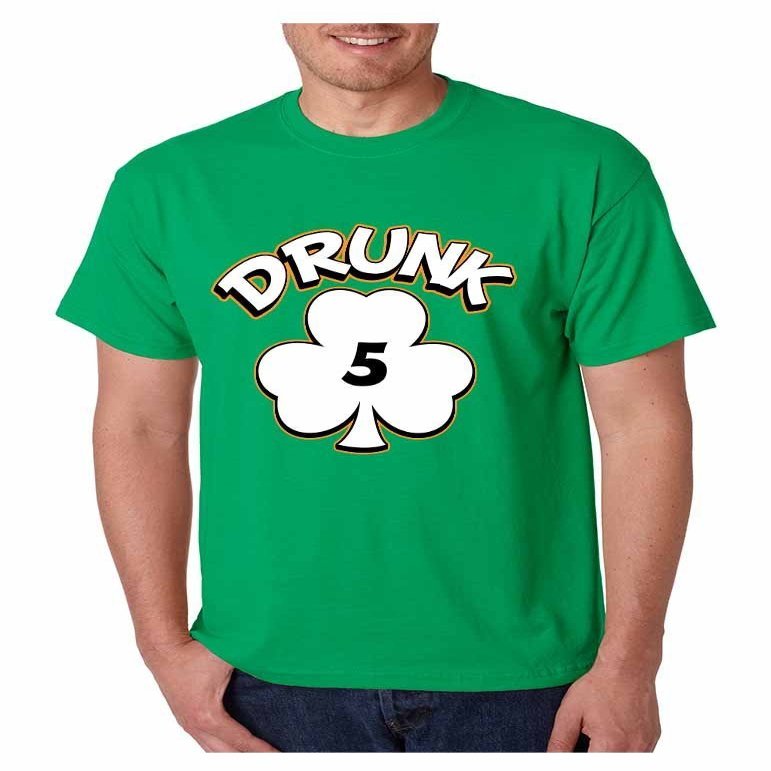 ALLNTRENDS Men's T Shirt Drunk 1-6 St Patrick's Day Shamrock Drunk (3XL, Drunk 5)