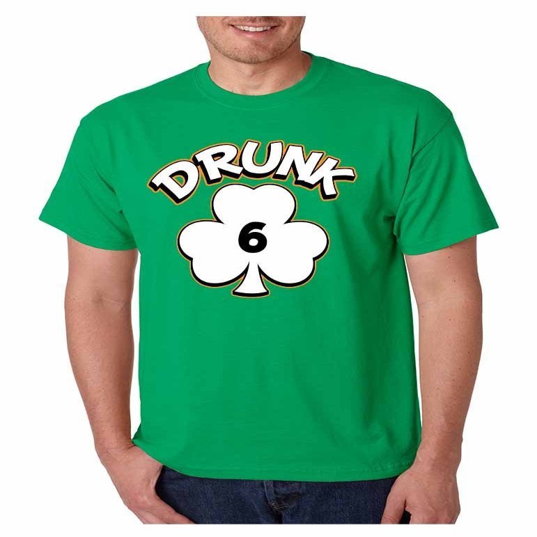 ALLNTRENDS Men's T Shirt Drunk 1-6 St Patrick's Day Shamrock Drunk (M, Drunk 6)