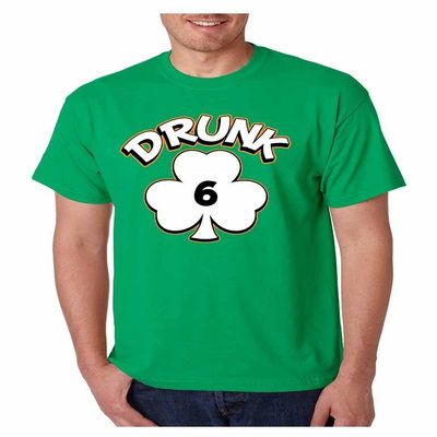 ALLNTRENDS Men's T Shirt Drunk 1-6 St Patrick's Day Shamrock Drunk (L, Drunk 6)