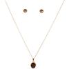 topwholesalejewel Gold Light Colorado Topaz Stud Earrings and Pendant Necklace Jewelry Set view 1