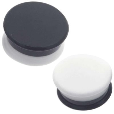 MoDTanOiz - Flesh tunnels 11/16 Gauge Gauges 11/16 18mm Ear Plugs Plug Flesh Tunnels Tunnel 2g 0g 00g 0 00 1/2 Weight Men Women Ears Steel Stone Wood Earrings Silicone Black 11/16 18mm