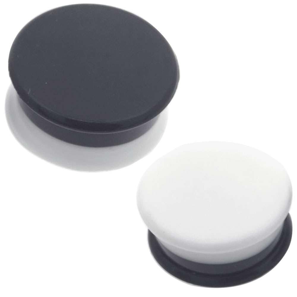 MoDTanOiz - Flesh tunnels 11/16 Gauge Gauges 11/16 18mm Ear Plugs Plug Flesh Tunnels Tunnel 2g 0g 00g 0 00 1/2 Weight Men Women Ears Steel Stone Wood Earrings Silicone Black 11/16 18mm