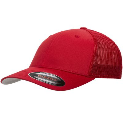 Flexfit Yupoong 6511,6511T,6511W Flexfit Trucker Mesh Hat Cap (Red)