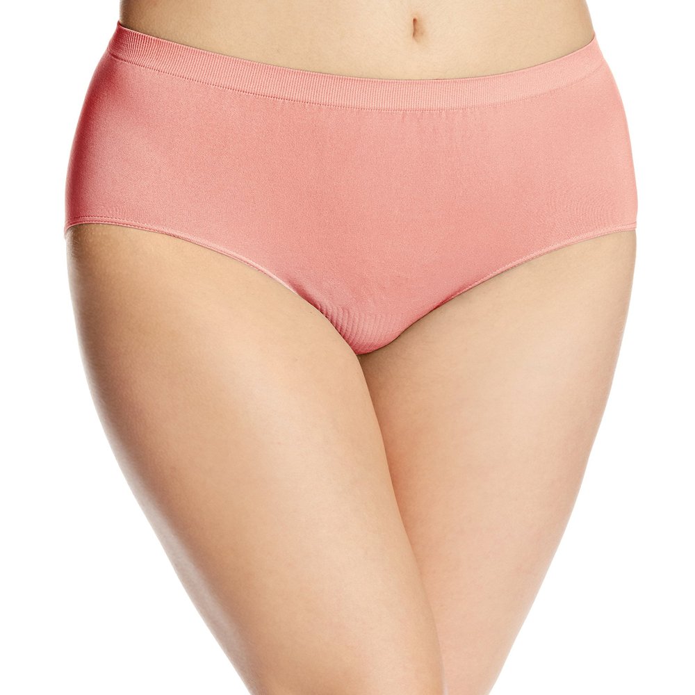 Bali Women's Comfort Revolution Seamless Brief Panty, Rose Bloom Pink Lace, 8/9