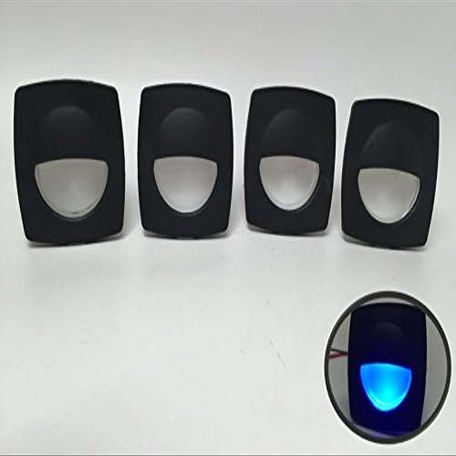 Pactrade Marine 4 Pieces Boat LED RV Trailer Blue Square Shape Courtesy Light 2.24"x2.24"