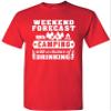 City Shirts Mens Weekend Forecast Camp Drinking DT Adult T-Shirt Tee S Red (Small, Red) view 1