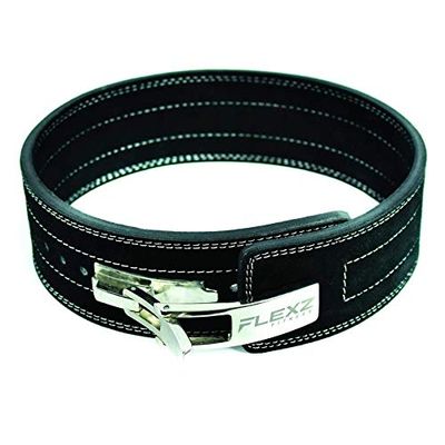 Flexz Fitness Lever Weight Lifting Belt Leather - 10MM 13MM Powerlifting Gym Belts for Men & Women - Lower Back Support for Weightlifting Deadlifts Squats Heavy Duty IPF Bodybuilding